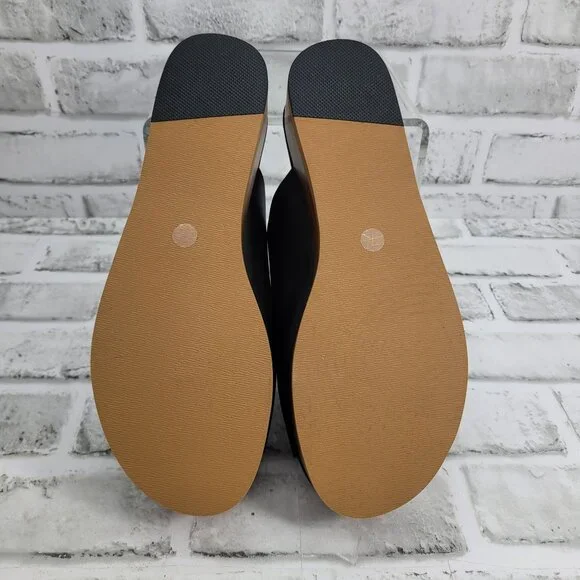 NWOB Kelsi Dagger Brooklyn Dover Large Buckle Platform Slides Black Size 7 - Picture 6 of 7